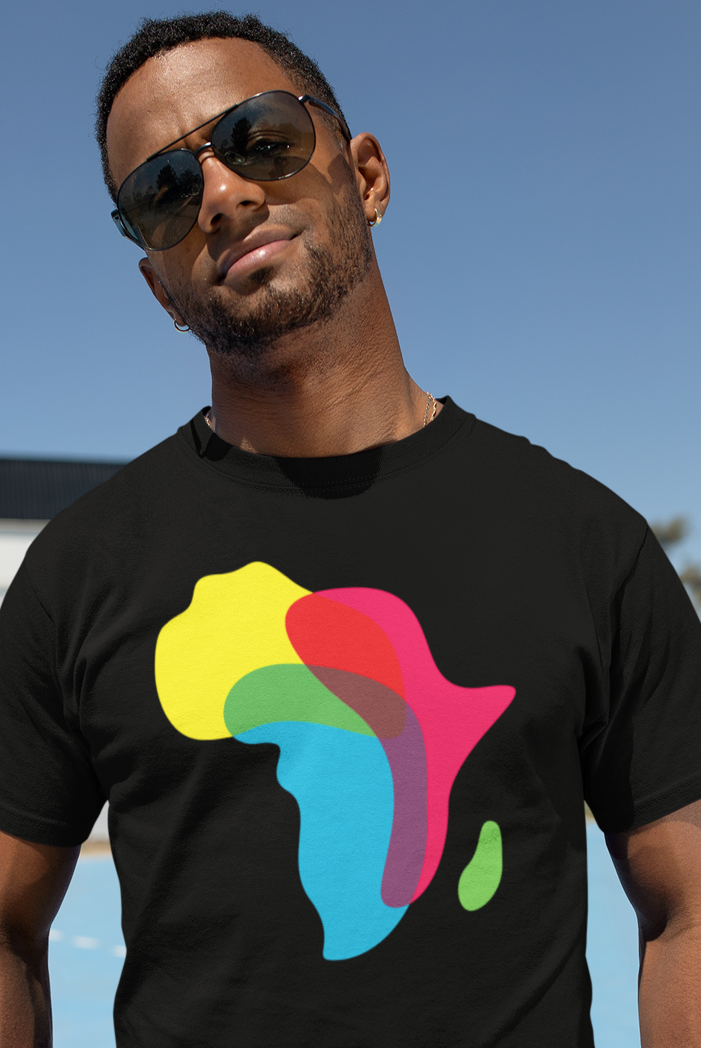 Men's Colorful Africa Map Tee