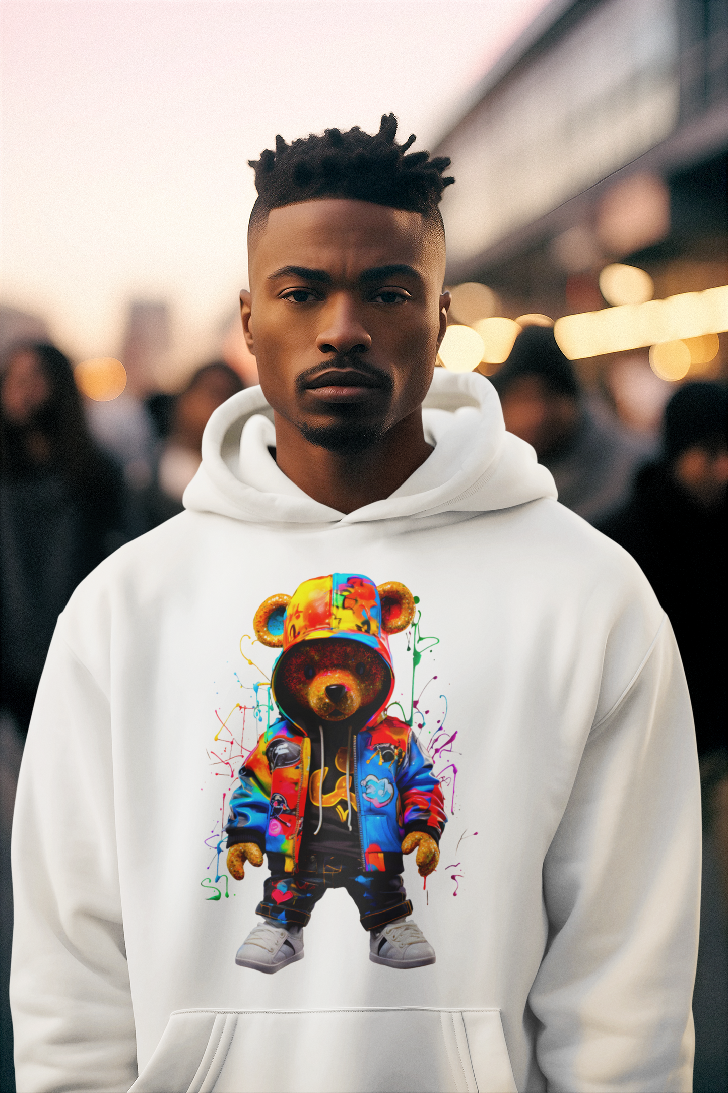 Glitter Hip Hop Bear Hoodie