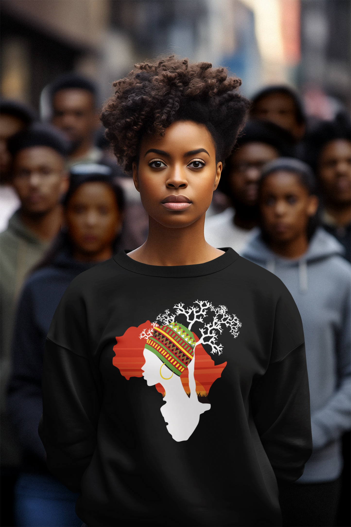 Africa Map Witih Woman & Tree Sweatshirt