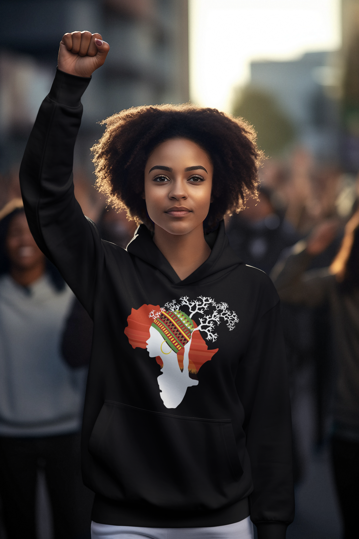 Africa Map Witih Woman & Tree Hoodie