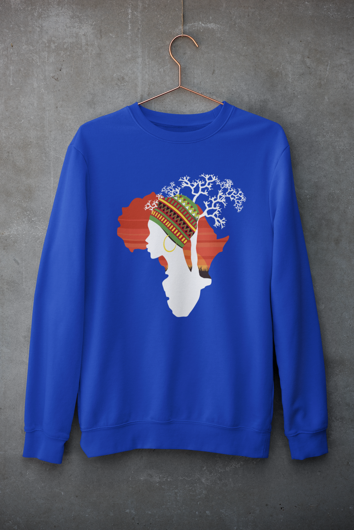 Africa Map Witih Woman & Tree Sweatshirt
