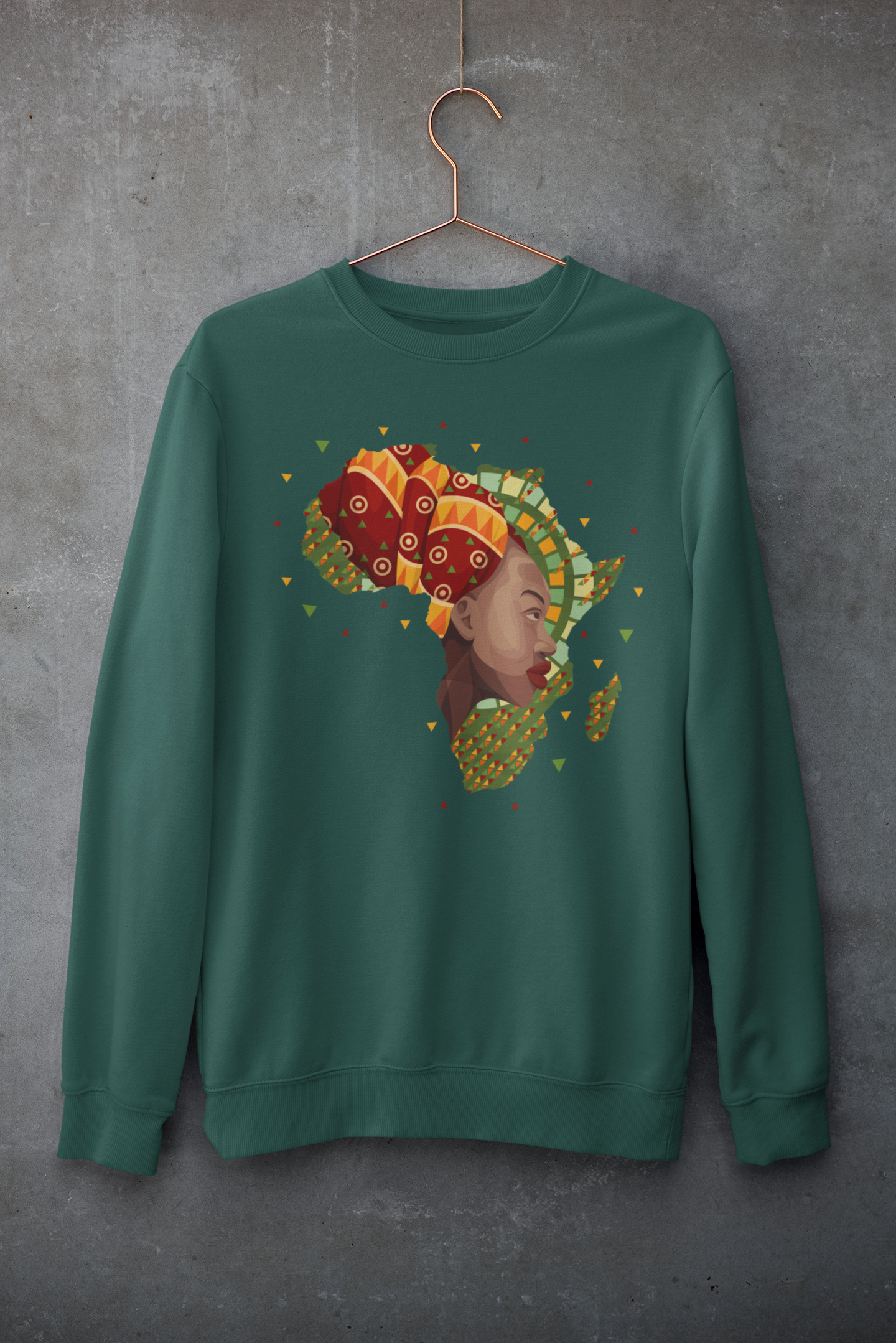 Woman Head in Africa Map Sweatshirt
