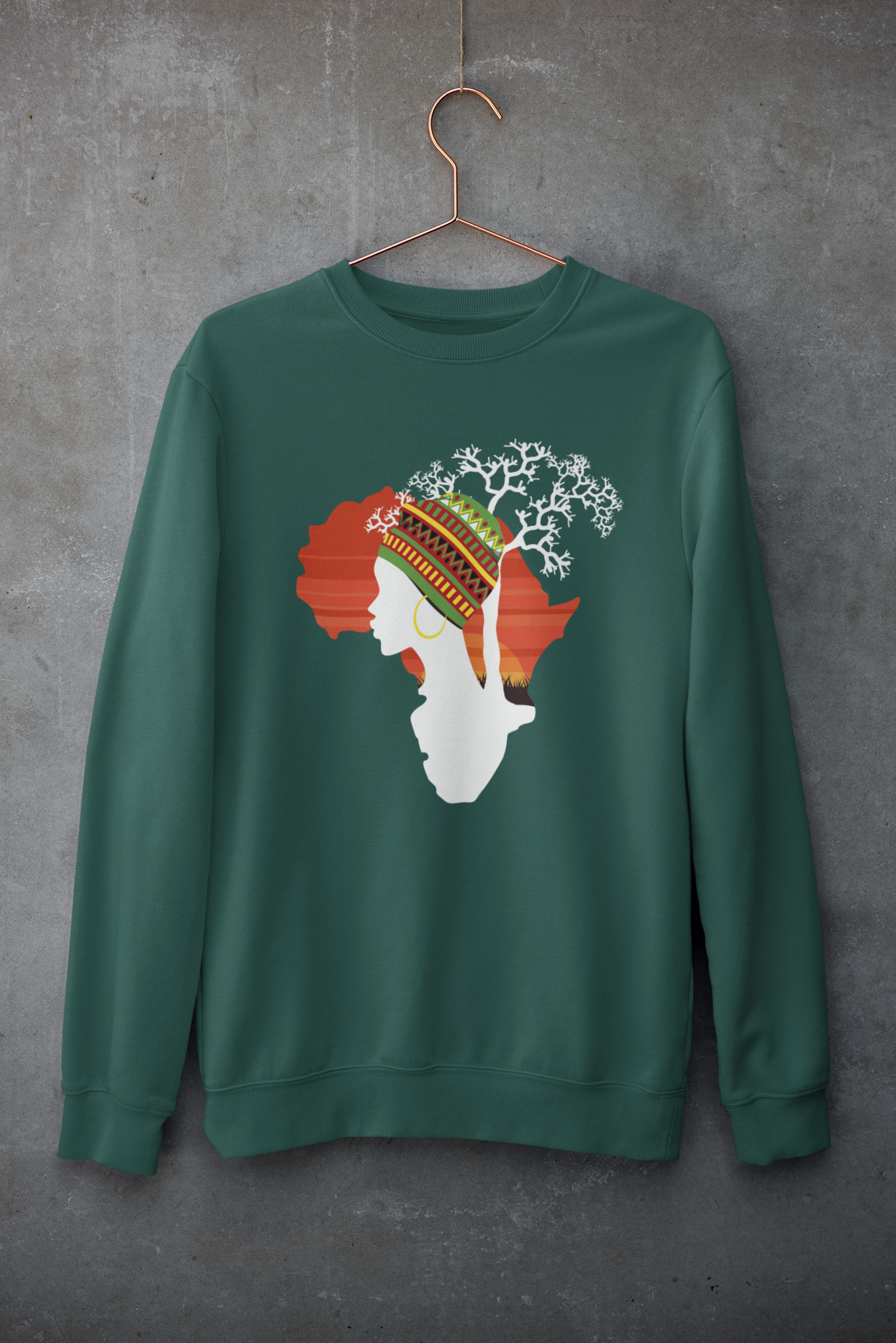 Africa Map Witih Woman & Tree Sweatshirt