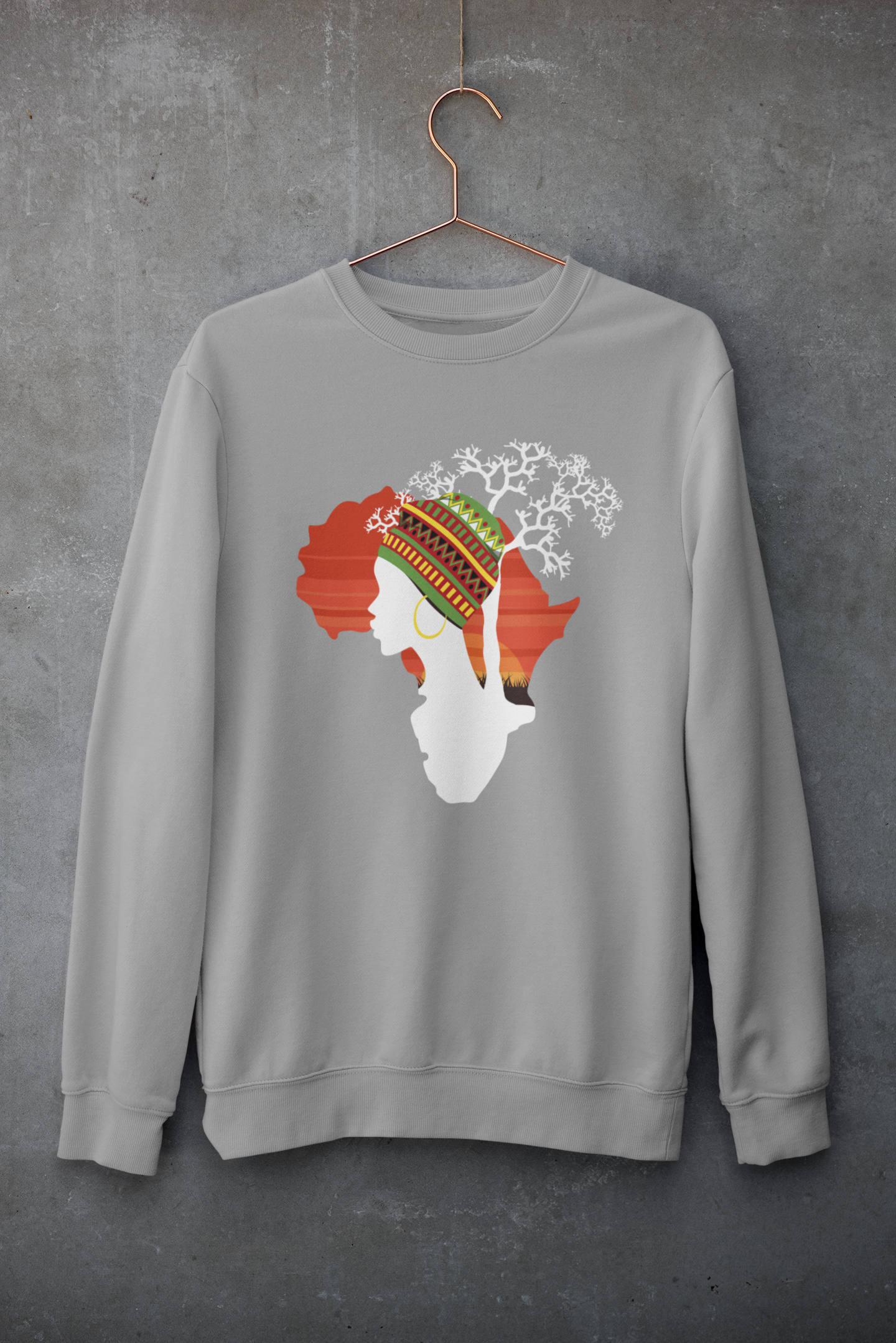 Africa Map Witih Woman & Tree Sweatshirt