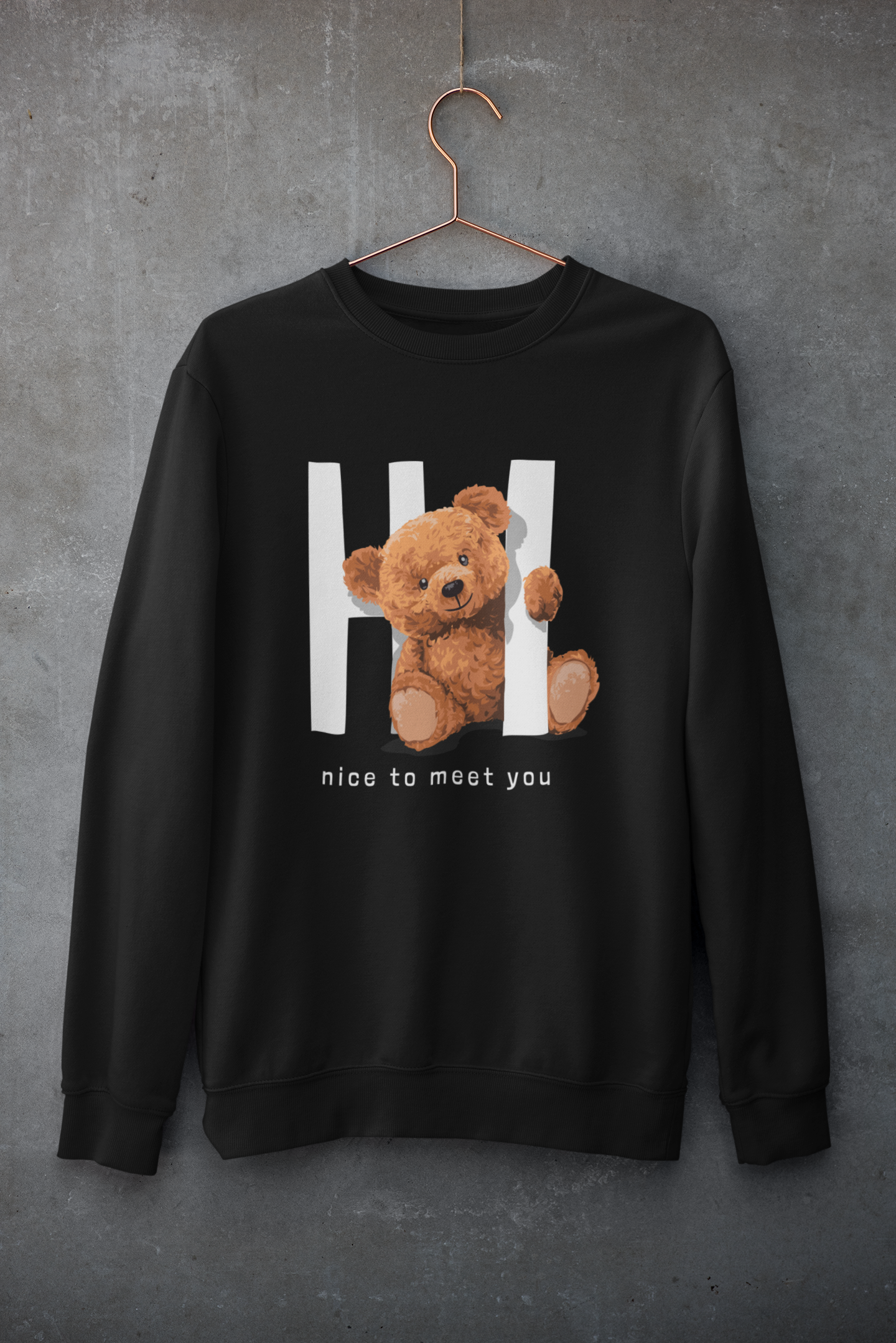 Hi Nice To Meet You Teddy Sweatshirt