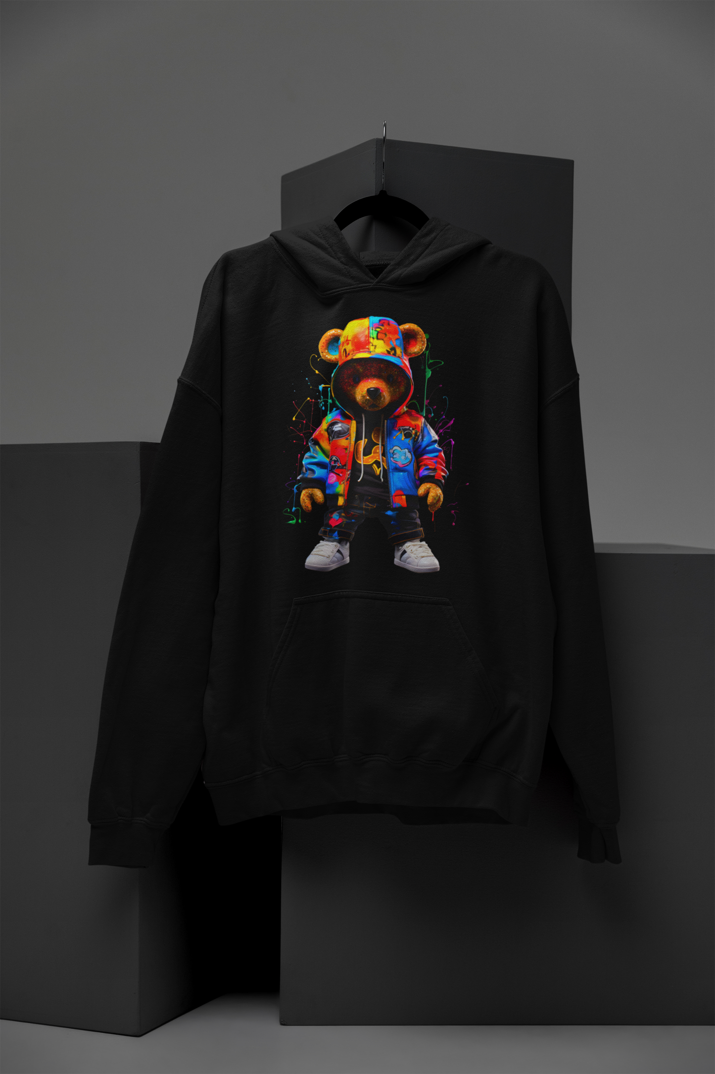 Glitter Hip Hop Bear Hoodie