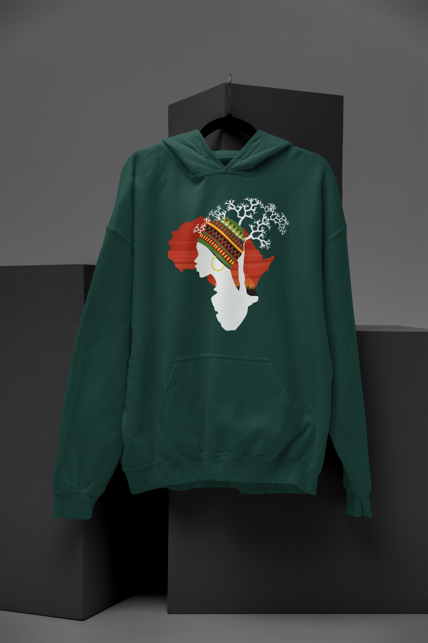 Africa Map Witih Woman & Tree Hoodie