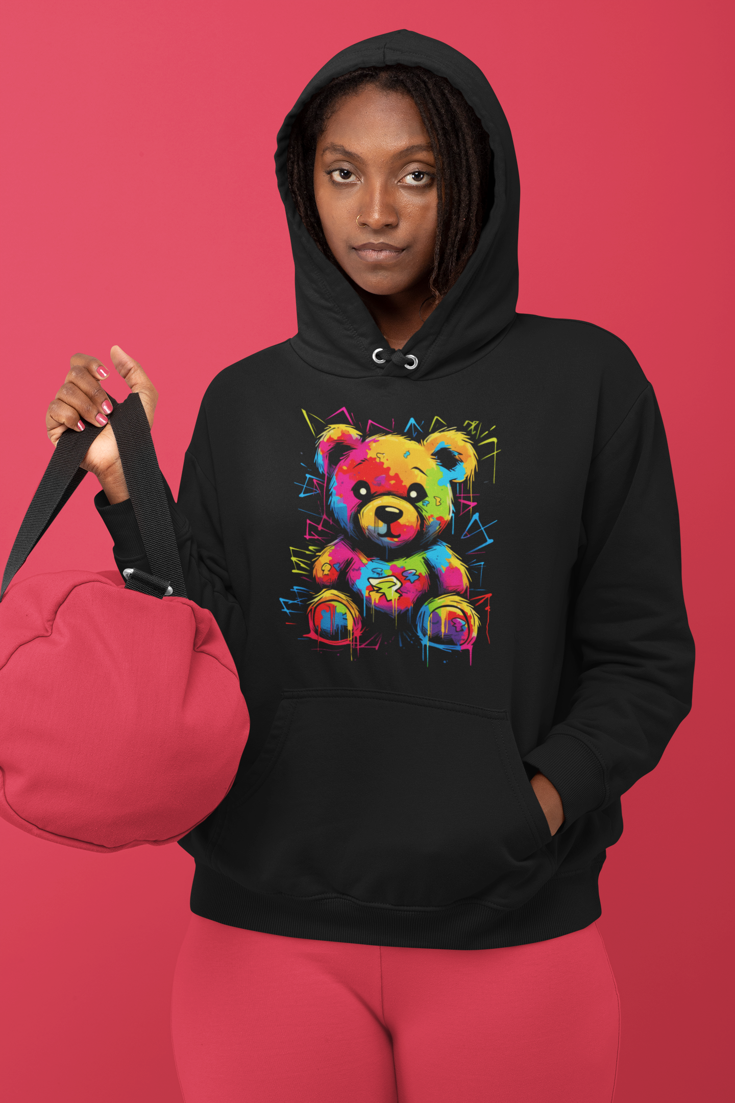 Geo Colourful Teddy Hoodie