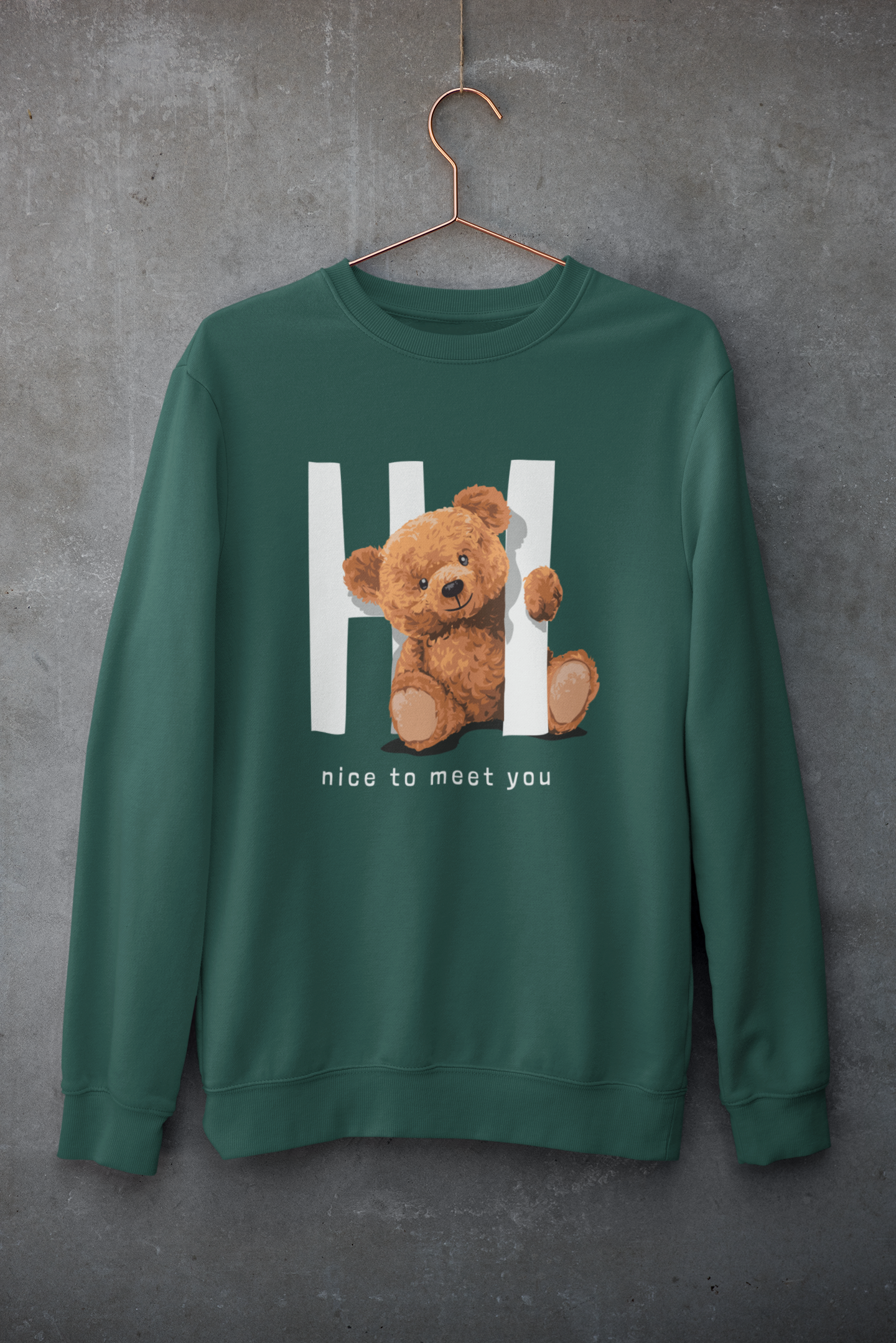 Hi Nice To Meet You Teddy Sweatshirt