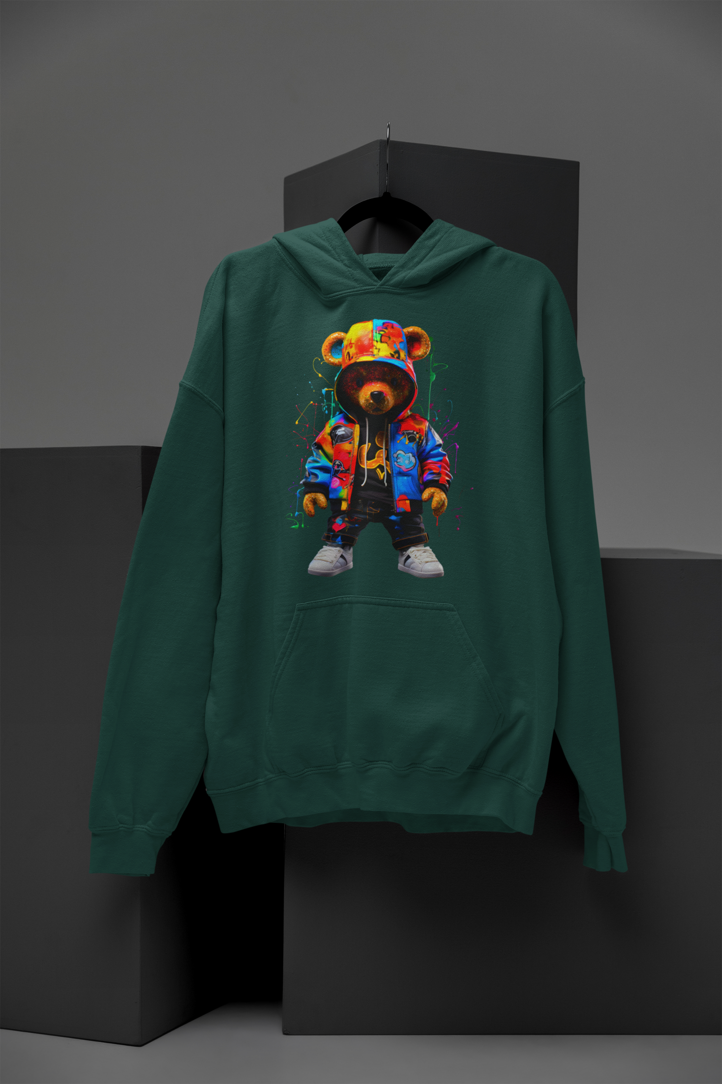 Glitter Hip Hop Bear Hoodie